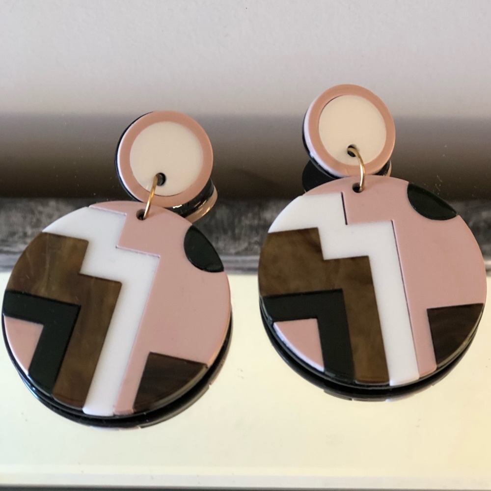 Anthropologie geo disc earrings